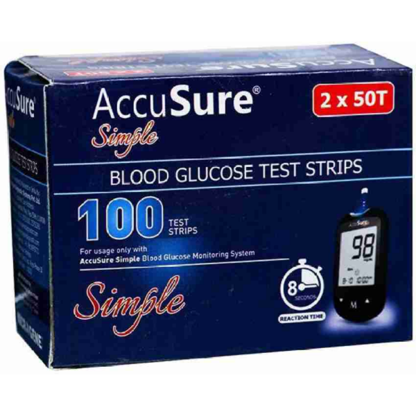 ACCU SURE SIMPLE STRIPS 100`S DIAGNOSTIC AND OTHER DEVICES CV Pharmacy 2