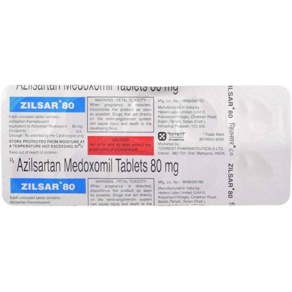 ZILSAR 80MG TAB ANGIOTENSIN-II ANTAGONIST CV Pharmacy 2