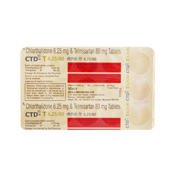 CTD-T 6.25/80 ANGIOTENSIN-II ANTAGONIST CV Pharmacy 2