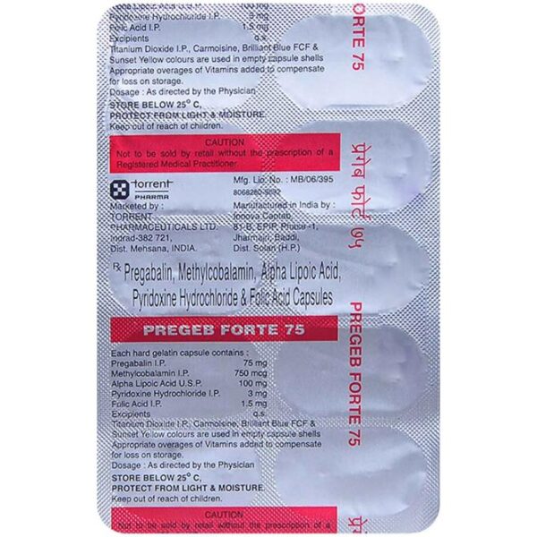 PREGEB FORTE 75 CAP CNS ACTING CV Pharmacy 2