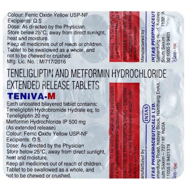 TENIVA-M TAB ENDOCRINE CV Pharmacy 2