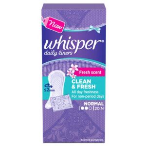 WHISPER DAILY LINERS (NORMAL) 20`S SANITARY PRODUCTS CV Pharmacy