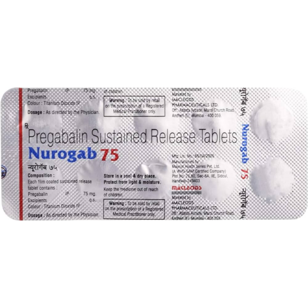 NUROGAB 75 TAB Medicines CV Pharmacy