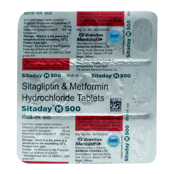 SITADAY M 500 TAB MISCELLANEOUS CV Pharmacy 2