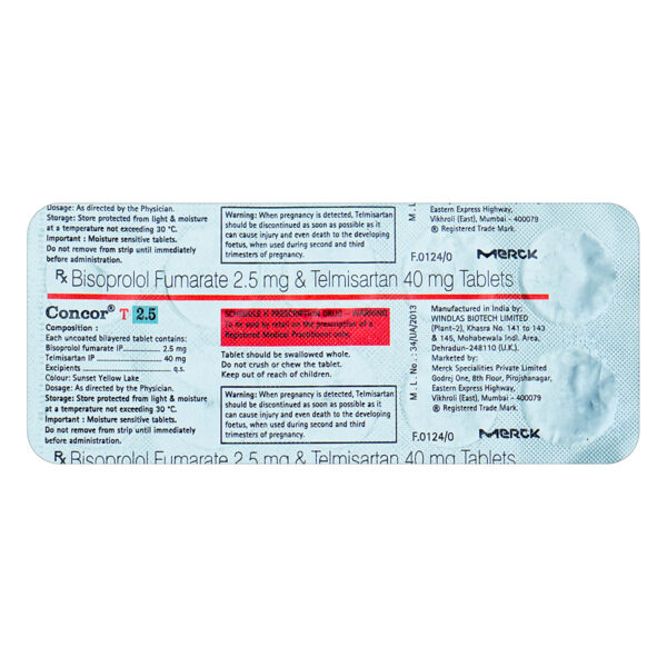 CONCOR T 2.5 TAB BETA BLOCKER CV Pharmacy 2