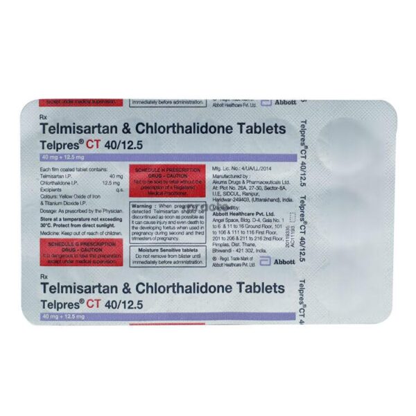 TELPRES CT 40/12.5 TAB ANGIOTENSIN-II ANTAGONIST CV Pharmacy 2