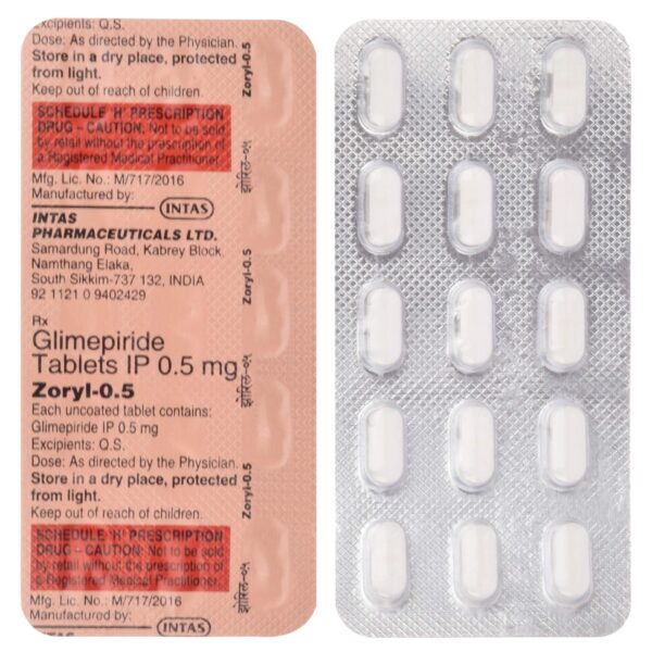 ZORYL 0.5 TAB ENDOCRINE CV Pharmacy 2