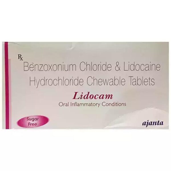 LIDOCAM CHEWABLE TAB Medicines CV Pharmacy