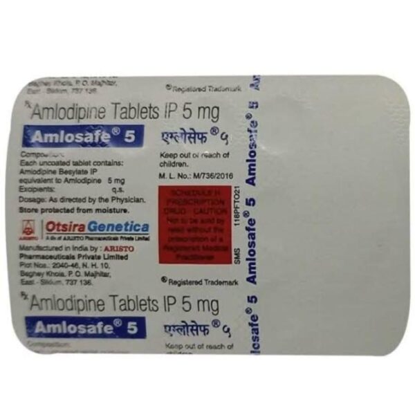 AMLOSAFE 5MG TAB CALCIUM CHANNEL BLOCKERS CV Pharmacy 2