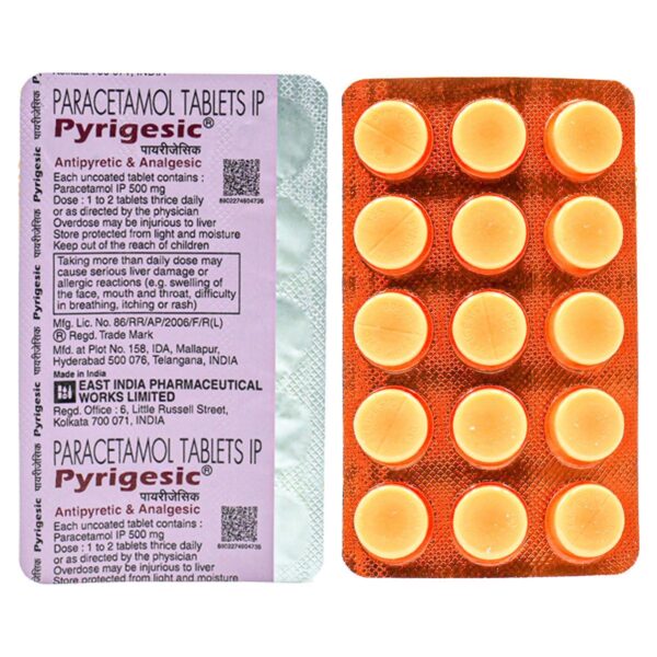 PYRIGESIC 500MG TAB ANALGESICS AND ANTIPYRETICS CV Pharmacy