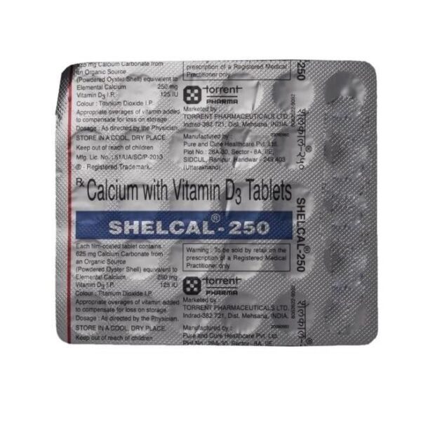 SHELCAL 250  TAB CALCIUM CV Pharmacy