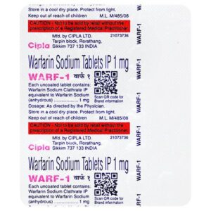 WARF 1MG TAB Medicines CV Pharmacy