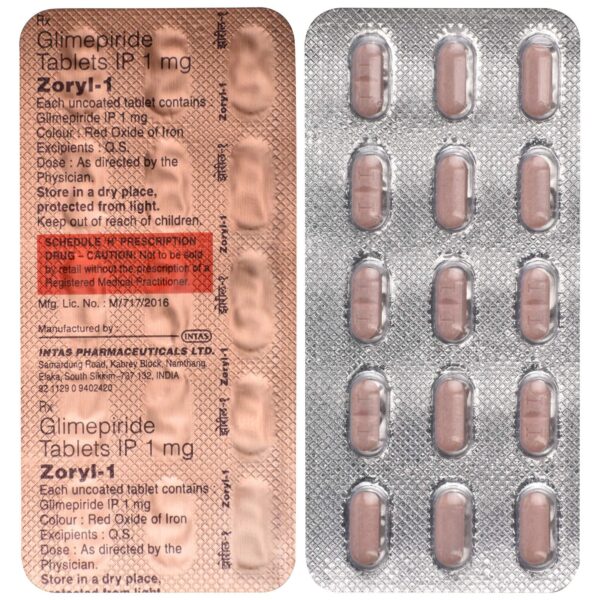 ZORYL 1MG TAB ENDOCRINE CV Pharmacy