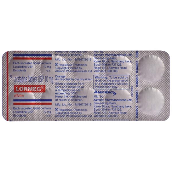 LORMEG 10MG ANTI HISTAMINICS CV Pharmacy