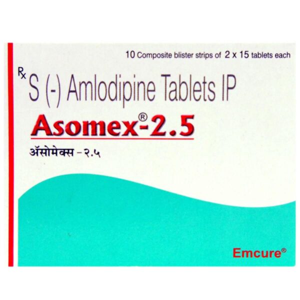 ASOMEX 2.5 TAB CALCIUM CHANNEL BLOCKERS CV Pharmacy