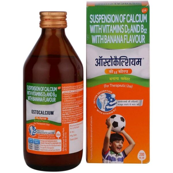 OSTOCALCIUM-B12 200ML CHILDREN (BANANA) Medicines CV Pharmacy