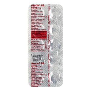 ATOREC 20MG TAB ANTIHYPERLIPIDEMICS CV Pharmacy