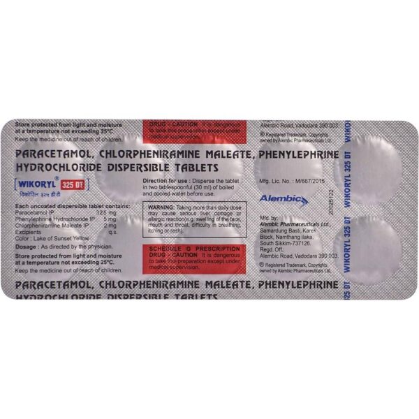 WIKORYL 325 DT TAB PULMONARY CV Pharmacy