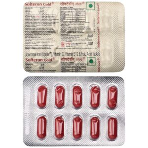 Softeron Gold Tablets: Liposomal Iron, Vitamin C, Vitamin B12, and Folic Acid for Anemia Patients IRON CV Pharmacy