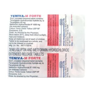 TENIVA-M FORTE 20/1000MG TAB ENDOCRINE CV Pharmacy