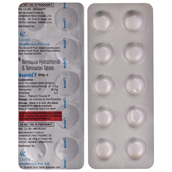 BENIDIN-T TAB CALCIUM CHANNEL BLOCKERS CV Pharmacy