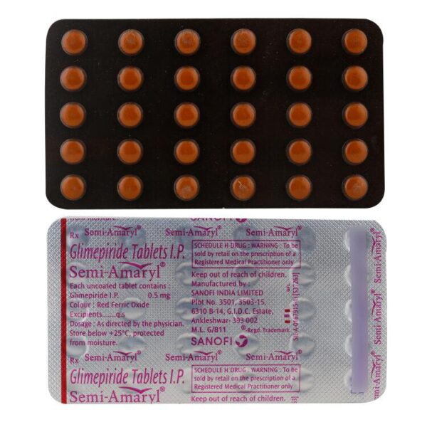 SEMI AMARYL 0.5MG TAB ENDOCRINE CV Pharmacy