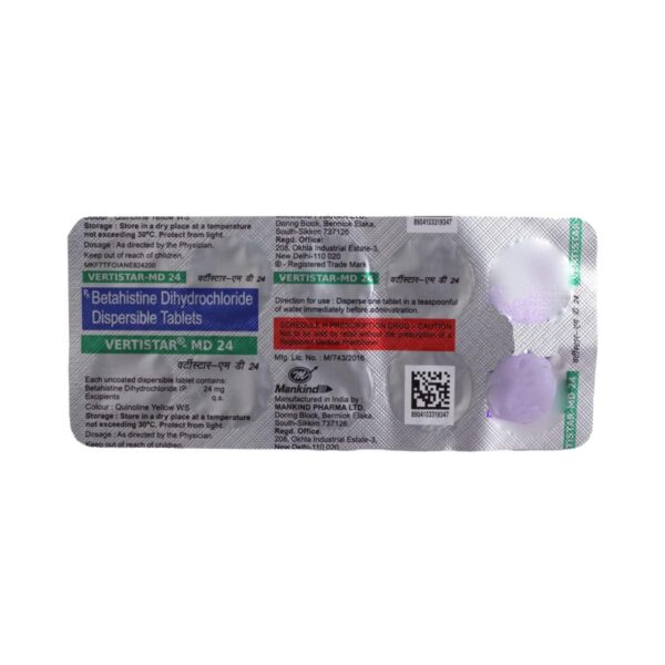 VERTISTAR MD 24MG TAB ANTIVERTIGO CV Pharmacy