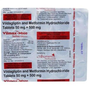 VILMAX-M 50/500MG TAB ENDOCRINE CV Pharmacy