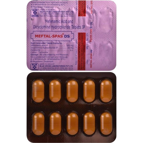 MEFTAL SPAS-DS TAB 500MG Medicines CV Pharmacy