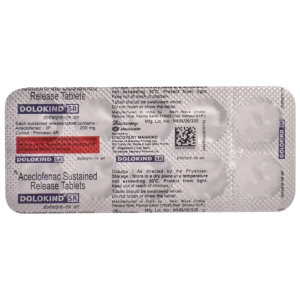 DOLOKIND-SR (200MG) TAB MUSCULO SKELETAL CV Pharmacy 2
