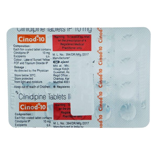 CINOD 10MG TAB CALCIUM CHANNEL BLOCKERS CV Pharmacy