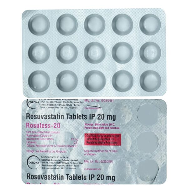 ROSULESS 20 TAB ANTIHYPERLIPIDEMICS CV Pharmacy