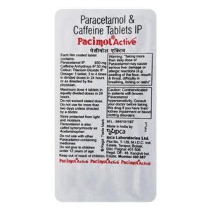 PACIMOL ACTIV TAB ANALGESICS AND ANTIPYRETICS CV Pharmacy