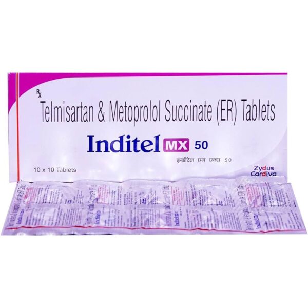 INDITEL MX 50 TAB BETA BLOCKER CV Pharmacy