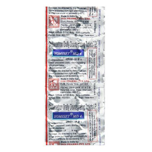 VOMISET MD 4 TAB ANTIEMETICS CV Pharmacy 2