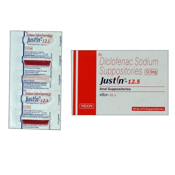 JUSTIN 12.5 SUPPOSITORY 5`S Medicines CV Pharmacy