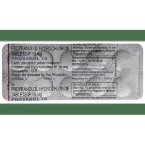 PROVANOL 10MG TAB BETA BLOCKER CV Pharmacy