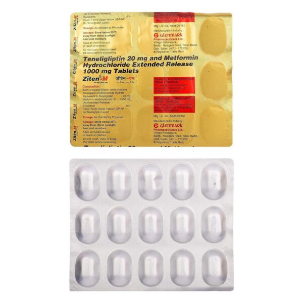 ZITEN-M 20/1000 TAB ENDOCRINE CV Pharmacy 2