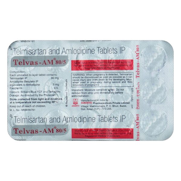 TELVAS-AM 80/5 TAB ANGIOTENSIN-II ANTAGONIST CV Pharmacy 2