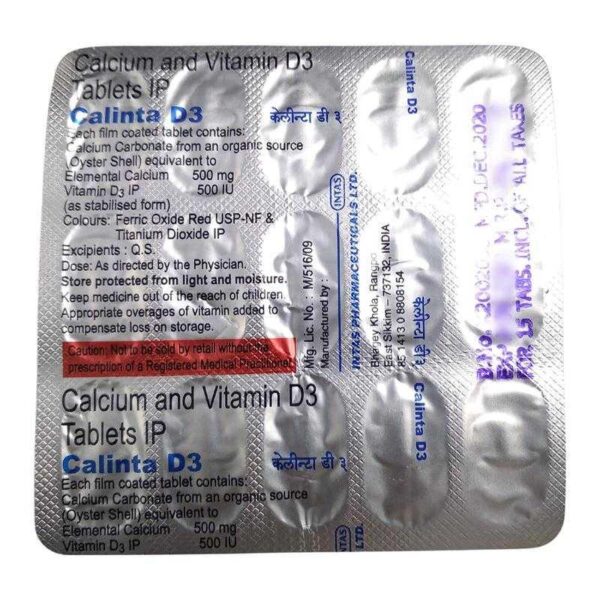 CALINTA D3 TAB CALCIUM CV Pharmacy 2