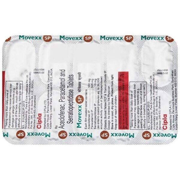MOVEXX-SP TAB ANTI INFLAMMATORY ENZYMES CV Pharmacy 2
