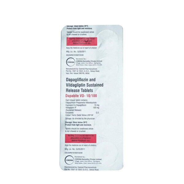 DAPABITE-VD 10/100 TABLET ENDOCRINE CV Pharmacy