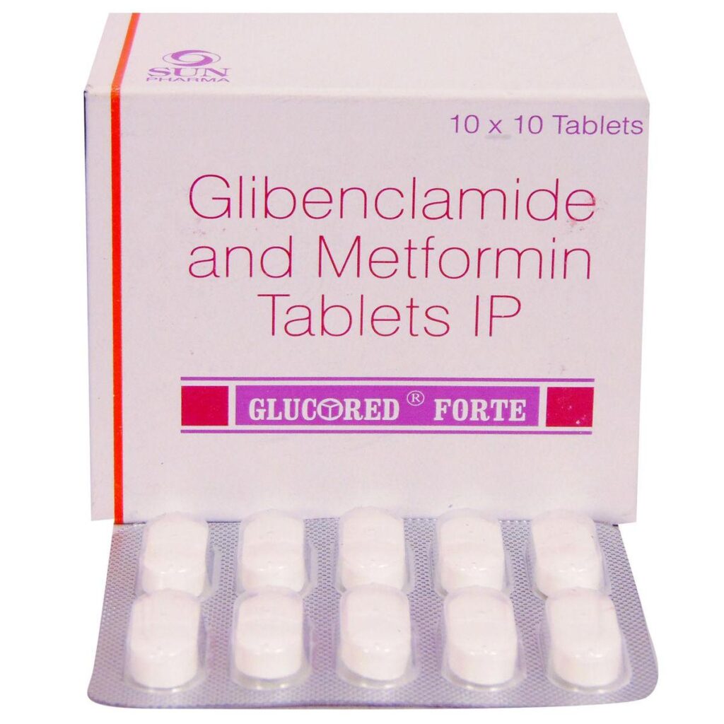 Glucored Forte Tablet - Glibenclamide Metformin Combination for Diabetes