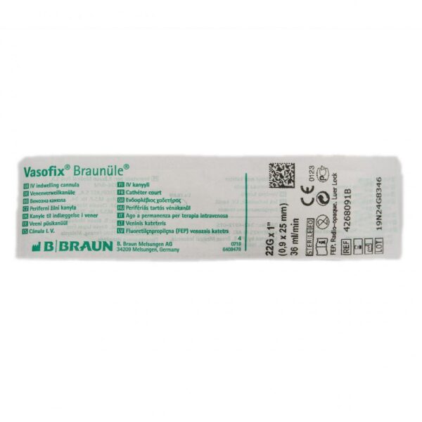 VASOFIX I.V. CATH 22G 1  BRAUN Medicines CV Pharmacy