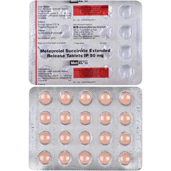 MET-XL 50 TAB BETA BLOCKER CV Pharmacy