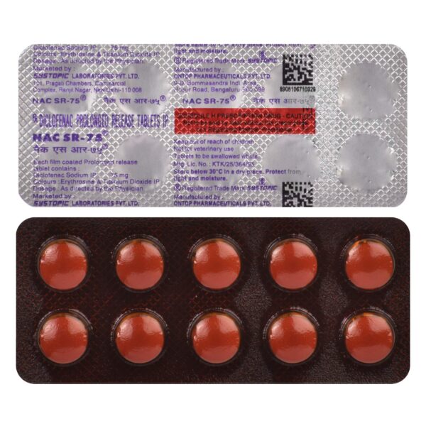 NAC SR 75MG TAB MUSCULO SKELETAL CV Pharmacy