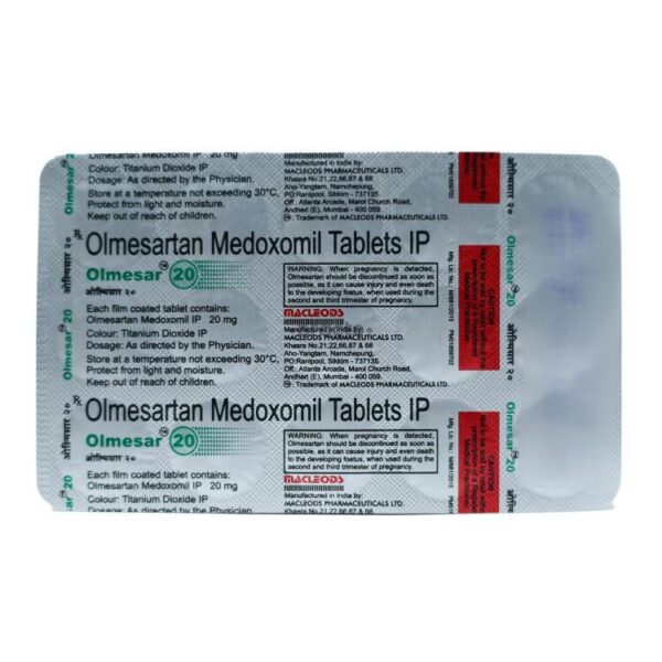 OLMESAR-20 TAB ANGIOTENSIN-II ANTAGONIST CV Pharmacy