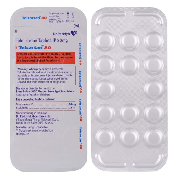 TELSARTAN 80 TAB ANGIOTENSIN-II ANTAGONIST CV Pharmacy