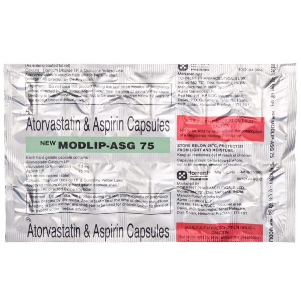 MODLIP ASG 75 CAPS ANTIHYPERLIPIDEMICS CV Pharmacy