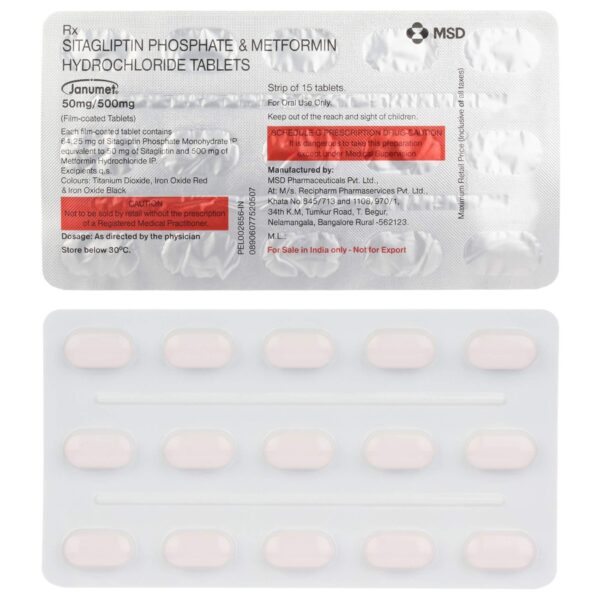 JANUMET 50MG/500MG TAB ENDOCRINE CV Pharmacy